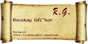 Rocskay Gábor névjegykártya