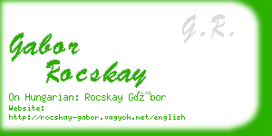 gabor rocskay business card